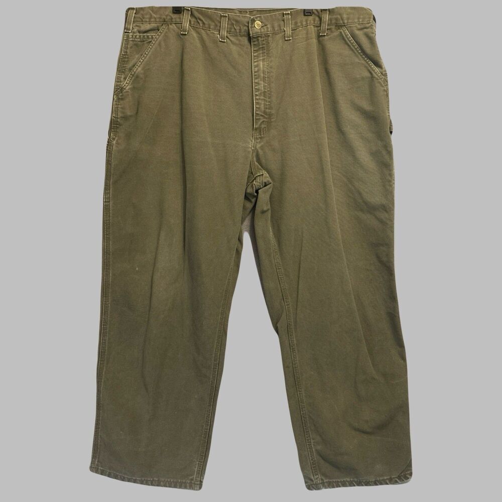 Carhartt Canvas‎ Carpenter Pants Mens Big & Tall 44x30 Green Dungaree B11 Work
